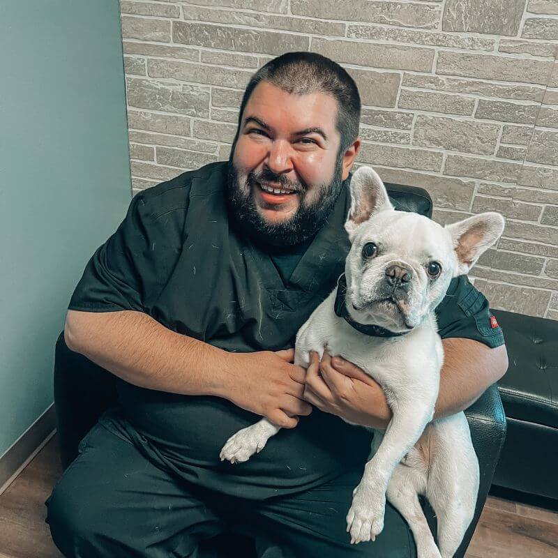 Caleb with his dog Percy